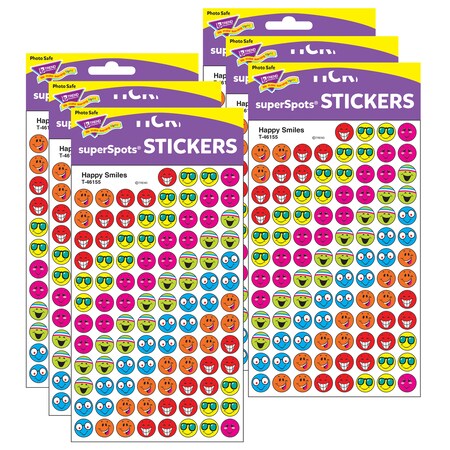 Trend Enterprises Happy Smiles superSpots Stickers, PK4800 T46155